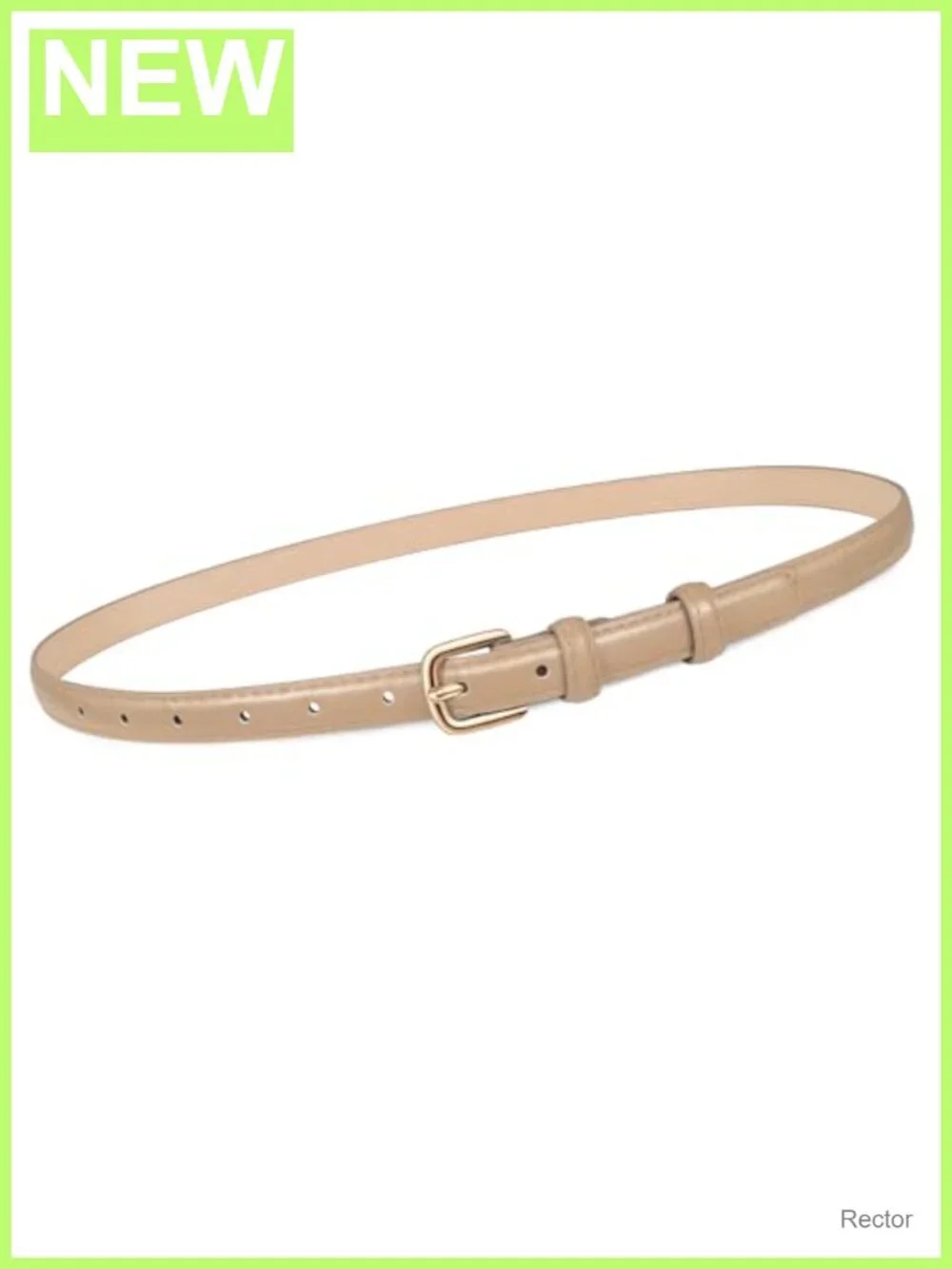 Women's Skinny Faux Leather Belt Thin Waist Belt Gold Buckle